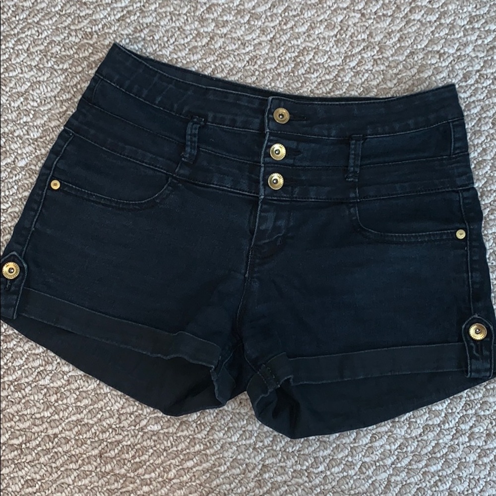 Refuge Black High Waisted Shorts Size 8